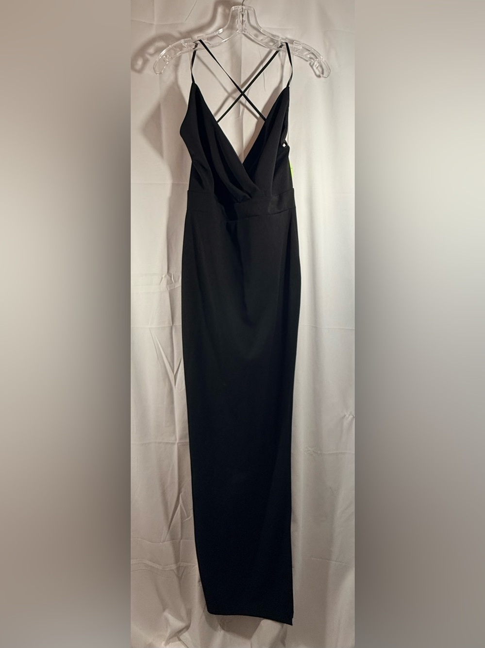 Windsor Black Formal Maxi Slip Dress with Crisscross Straps Size Large NWT